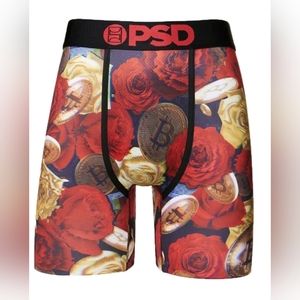 Mens Size XL Boxer Briefs Bitcoin Roses PSD Underwear (40”-42”)